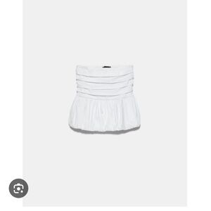 Zara Strappless Puffy Peplum Top